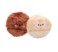 OFFIGAM 2pcs Fluffy Body Makeup Puff for Blush Setting Gentle for Sensitive Skin Cartoon Design Long Plush Applicator
