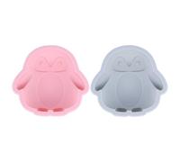 OFFIGAM 2Pcs Food Grade Silicone Baking Mold Penguin Shape Flexible Cake Molds Heat Resistant Nonstick for Jelly Pudding Homemade Baking Random Color