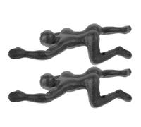 OFFIGAM 2pcs Heavy Duty Wall Mounted Coat Hooks Cast Iron Climbing Man Design Multi-Functional Wall Coat Hooks for Hanging Hats and Towels with Fine Workmanship and Easy Installation