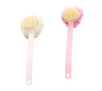 OFFIGAM 2pcs Long Handle Bath Scrubbers Soft Exfoliating Body Cleaning Accessories for Effortless Shower Experience for Adults Gentle Skin Essential Bathing Tools