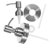OFFIGAM 2pcs Mason Jar Soap Dispenser Pump Lids, Stainless Steel and Pp, 7cm, Manual Press Design, Convenient Liquid Dispensing for Kitchen or Bathroom Use