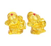 OFFIGAM 2pcs Mini Cai Shen Statue Money Box Feng Shui Decor Portable Coin Bank for Housewarming Holidays Wealth Symbol Savings gift for for for for for for