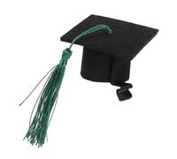 OFFIGAM 2pcs Mini Doctoral Cap Hair Clips Graduation Hair Accessories for Kindergarten Preschool Adorable Decorative Hairpins for Graduation Photoshoots Green