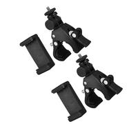 OFFIGAM 2pcs Phone Holder Clamp Mount for Smartphone with Flexible 180° Rotation and Strong Universal Grip, Abs Material Suitable for Atv and Shopping Cart Handlebar