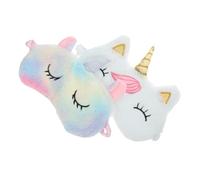OFFIGAM 2pcs Plush Unicorn Eye Masks Soft Eye Cover for Sleeping Cute Comfortable Light Blocking Sleep Mask for Women for Restful Sleep and Sharing