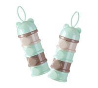 OFFIGAM 2pcs Portable Formula Dispenser Secure Seal Stackable Milk Powder Container for Boys and Girls Versatile Snack Storage Box for Travel Food-Grade Materials Four Capacity