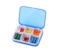 OFFIGAM 2pcs Portable Medicine Pill Organizer with 6 Compartments, Lightweight and Impact Resistant Storage Case Made of Abs and Pp for Travel Use