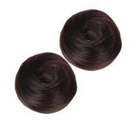 OFFIGAM 2pcs Realistic Ball Head Wig for Women Bun Hair Extensions Messy Bun Maker Hair Bobbles for Events