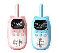 OFFIGAM 2pcs Rechargeable Wireless Walkie Talkies for Outdoor Parent Communication, Plastic Interphone Set in Pink and Blue for ’s Interactive Play