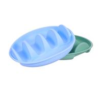 OFFIGAM 2pcs Reusable Taco Holder Stand with Dividers for Family Dinners and Parties Microwave Safe Taco Tray Holder in Sky Blue and Light Green for Home Kitchen and Restaurants