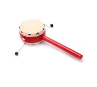 OFFIGAM 2pcs Sheepskin Drumhead Wooden Handle Musical Instrument for Early Educational Shaking Drum Traditional Chinese Plaything for Development