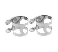 OFFIGAM 2pcs Silver Saxophone Mouthpiece Clamp Durable Metal Head Clip for Alto Saxophone Secure Fit and Elegant Design for Enhanced Performance