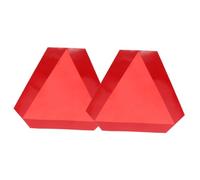 OFFIGAM 2pcs Slow Moving Vehicle Safety Sign Reflective Triangle Aluminum Warning Sign with Self-adhesive Backing for Enhanced Visibility and Compliance Cars Trucks