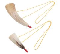 OFFIGAM 2pcs Viking War Horns Ox Horn Lightweight Blowing Instrument Comfortable Party Prop for Pirate Party and Carnival