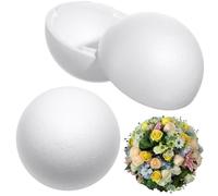 OFFIGAM 2pcs White Foam Hollow Polystyrene Balls for Crafts, round Shape DIY Decoration Accessories, to Decorate the Curtain or Window for Weddings and Parties