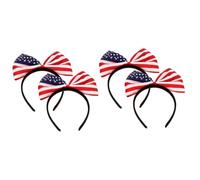 OFFIGAM 2sets Independence Day 4th July Headband Usa Flag Hair Band Patriotic 2pcs*2
