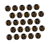 OFFIGAM 300pcs Black Buddhist Beads Amulet for DIY Jewelry Making Traditional Feng Shui Charms for Bracelet Necklace Hand Carved with Tibetan for Luck Wealth