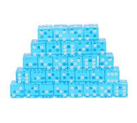 OFFIGAM 30pcs Sky Blue 6-Sided Acrylic Dice Set for Board Games Big Numbered Game Props for Family Entertainment