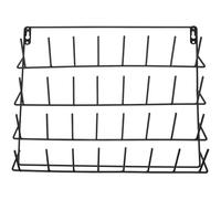 OFFIGAM 32-Spool Iron Thread Holder with Hanging Hooks, Wear-Resistant Wall-Mounted Thread Organizer Rack for Sewing and Embroidery, Black Metal Braiding Storage, 15.6 X 12.2 Inch