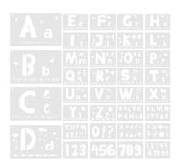 OFFIGAM 36pcs Plastic Letter and Number Stencils for Painting DIY Craft Projects Portable and Easy to Wipe Drawing Templates for Personalizing and Decorating Journals