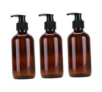 OFFIGAM 3pcs 250ml Brown Glass Sub Bottles Refillable Portable Cosmetic Emulsion Holders for Travel and Home Use