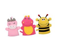 OFFIGAM 3pcs Cartoon Boys and Girls Bathing Gloves Bath Sponge Brush Shower Accessories for Newborn Boy Girl Toddlers Random Style