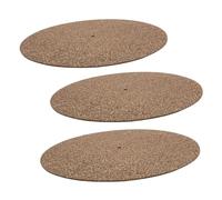 OFFIGAM 3Pcs Cork Vinyl Record Slipmat for Turntable Static Cushion Mat for Record Player Vibration Reduction Platter Pad Compatible with Vinyl Brands
