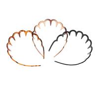 OFFIGAM 3pcs Elastic Plastic Hairband Toothed Design Flexible Headband for Women Men Mixed Colour Sports Football