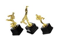 OFFIGAM 3pcs Golden Plastic Taekwondo Trophy Cups with Dynamic Side Kick, High Leg Raise and Bent Kick Shapes, Easy to Clean Sports Party Decorations and Martial Arts Discipline Awards