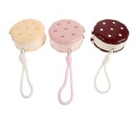 OFFIGAM 3pcs Portable Double Layer Powder Puff Case with Internal Compartments and Deep Slots, Soft Modern Color Scheme, Keeps Makeup Puff and Fine Jewelry Safe for Travel and Home Use