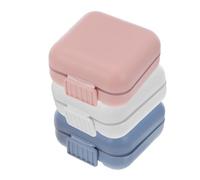 OFFIGAM 3pcs Portable Travel Medication Case Small Pill Organizer with Airtight Compartments for Vitamins Fish Oil Supplements Pocket Purse Holder Compact Medicine Storage Box