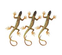 OFFIGAM 3Pcs Realistic Simulation Lizard Plastic Miniature Lizard Figures for Garden Decoration Educational Animal Props for Early Learning and Prank Tricks