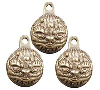 OFFIGAM 3Pcs Rustic Pendant Bells Vintage Animal Pattern Keychain Charms for DIY Crafting Home Decor and Holiday Traditions Unique Embossed Design for Door Knob Hanging