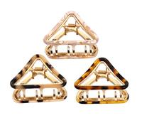 OFFIGAM 3Pcs Triangle Hair Claw Clips for Women Beautiful Vintage Hair Accessories Beige Light Leopard Dark Leopard Simple Barrettes for Elegant Hairstyles
