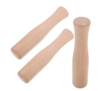 OFFIGAM 3pcs Wooden Pestle Set Garlic Spice Grinder for Kitchen Multifunctional Food Grinding and Pounding Tool Natural Odorless Wood Potato Crusher Hand Tool