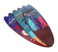OFFIGAM 3pcs Wooden Surfboard Wall Decor with Smooth Surface, Lightweight Summer Themed Party Decorations, Simple Design Nautical Signs for Bar and Home