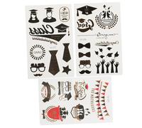 OFFIGAM 3sheets Graduation Celebration Stickers Gold Foil Design of Face Stickers for Unique Graduation Party Atmosphere for Photos and Decorations