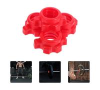 OFFIGAM 4 Pcs Red Barbell Fixing Screw Nut Spinlock Dumbbell Collars for Standard Weight Lifting Bars Fitness Accessories for Home Gym Strength Training and Workout