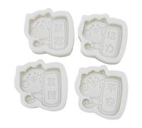 OFFIGAM 4 Pcs Silicone Dog Shape Reverse Mould for DIY Handmade Crafts with Not Easy to Break and Deform Feature Suitable for Bakery and Restaurant Use