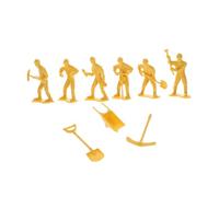 OFFIGAM 4 Sets Engineering Worker Figures Model Kit Vivid Construction Scenery Props Safe Material for Sand Table and Micro Landscape Decoration