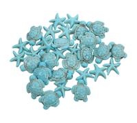 OFFIGAM 40pcs Turquoise Sea Turtle Beads Ocean Animal Charms DIY Jewelry Making Supplies for Bracelets and Necklaces Cute Marine Life Spacer Beads for Summer Crafts