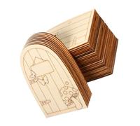 OFFIGAM 45pcs Unfinished Wooden Fairy Garden Doors with Windows and Mushroom Designs Miniature Dollhouse Front Door Decor for DIY Craft Projects Natural Wood Texture for Creative Home and