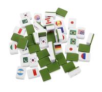 OFFIGAM 48Pcs National Flag Mahjong Game Set Unique Tiles Game for Parties Home Beginner Friendly Rules Versatile Modes for Family Gatherings Travel