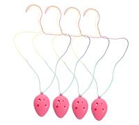 OFFIGAM 4pcs 6-hole Plastic Mini Ocarina Instrument Set for Boys and Girls Beginners, Portable Children’s Music Instrument in Pink for Practice and Performance