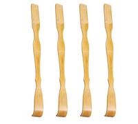 OFFIGAM 4pcs Bamboo Back Scratchers for Adults with Long Handles, Skin-Friendly Curved Design Itch Reliever for Dormitory and Nursing Home Use, Portable and Aesthetically Pleasing