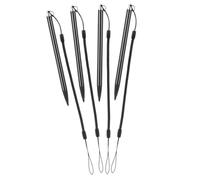 OFFIGAM 4pcs Black Resistive Touch Screen Stylus Pen for Navigation and Gaming Devices with Spring Lanyard, Aluminium and Abs Material for Smooth Writing and Screen Protection