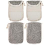 OFFIGAM 4pcs Black Soap Bag Soap Net Holder for Body Shower Exfoliating Scrub Portable Bath Pouch Bag for Shower