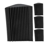 OFFIGAM 4pcs Black Sponge Soundproof Wall Panels for Corner with Noise Reduction and Easy Installation, Acoustic Sound Absorbing Pads for Cinemas and Home Theater