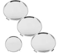 OFFIGAM 4pcs Car Wheel Hub Covers Silver Electroplated Plastic Decorative Center Caps Finely Polished Minimalist Style for Vehicle Wheel Hub Replacement