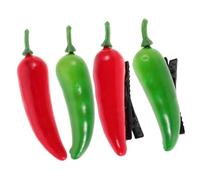 OFFIGAM 4pcs Cute Hair Styling Pins Girls Food Hair Clips Chili Pepper Hairpin Alligator Hairpins for Women